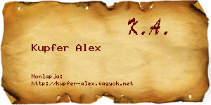 Kupfer Alex névjegykártya